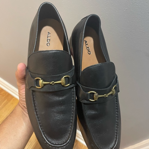 NWT Aldo Loafers shoes with horse-bit detail Black Sz 10.5 - Picture 4 of 15